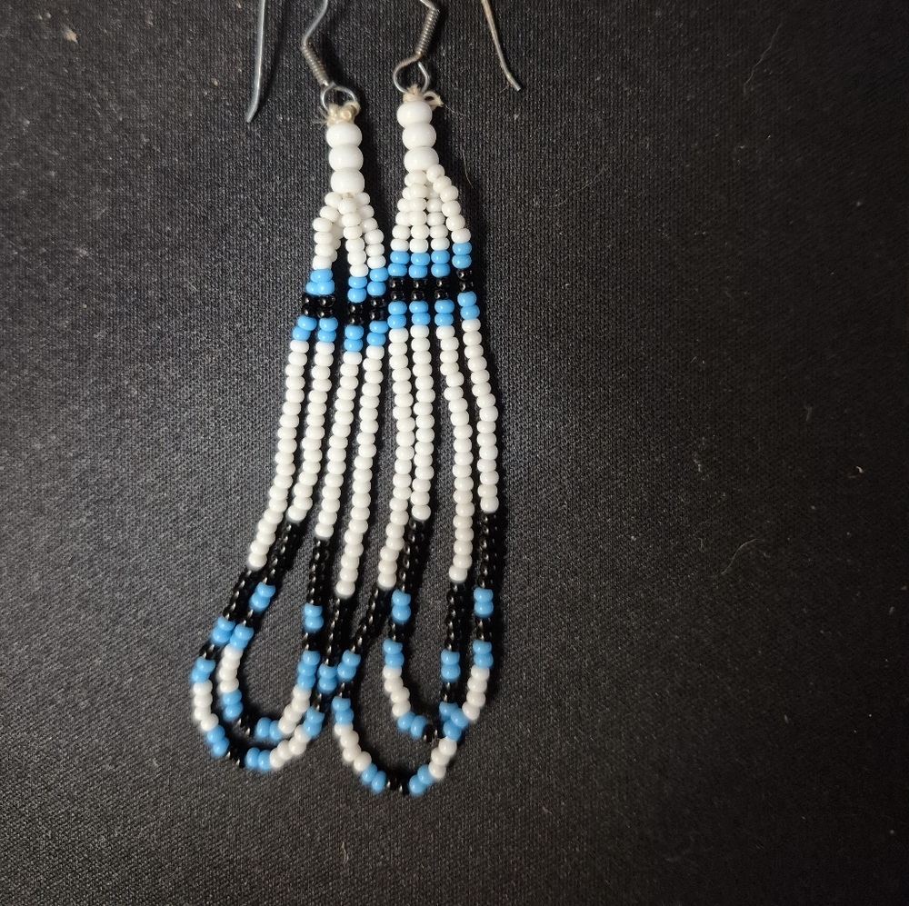 COPY - Native American Indian seed beaded Regalia earrings